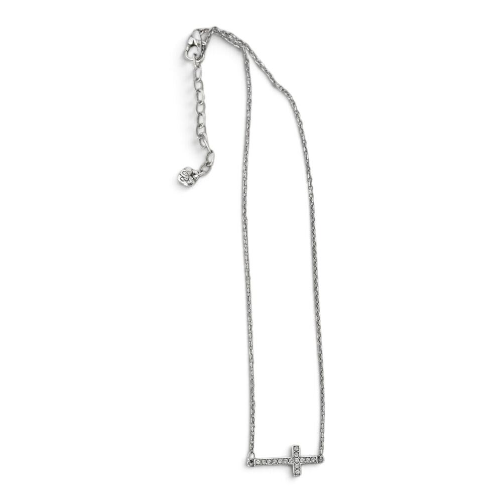 Brighton Starry Night Sideways Cross Necklace JN8862 Silver Plated Crystal - Picture 4 of 4